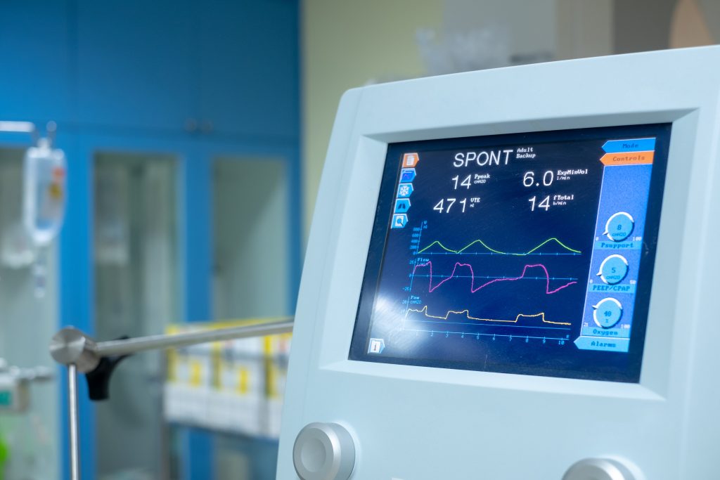 Medical ventilators with LCD touch displays